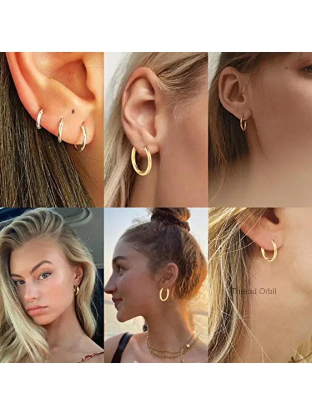 316L Surgical Stainless Steel Huggie Hoop Earrings Set - Hypoallergenic